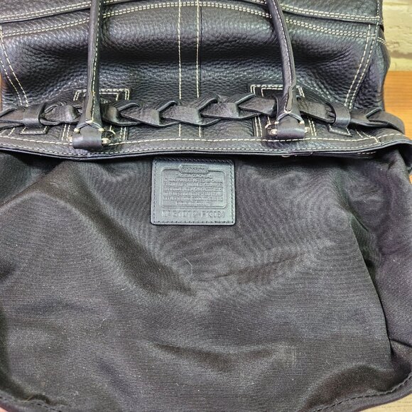 Like New Coach Hampton Black Leather Handbag Purse - Picture 13 of 14